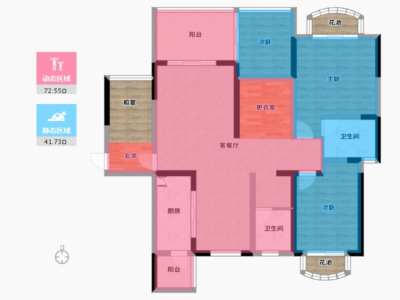 四川省-成都市-嘉合凤凰岛-111.18-户型库-动静分区