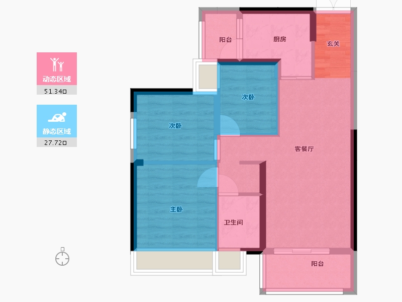 贵州省-贵阳市-中天吾乡-70.26-户型库-动静分区