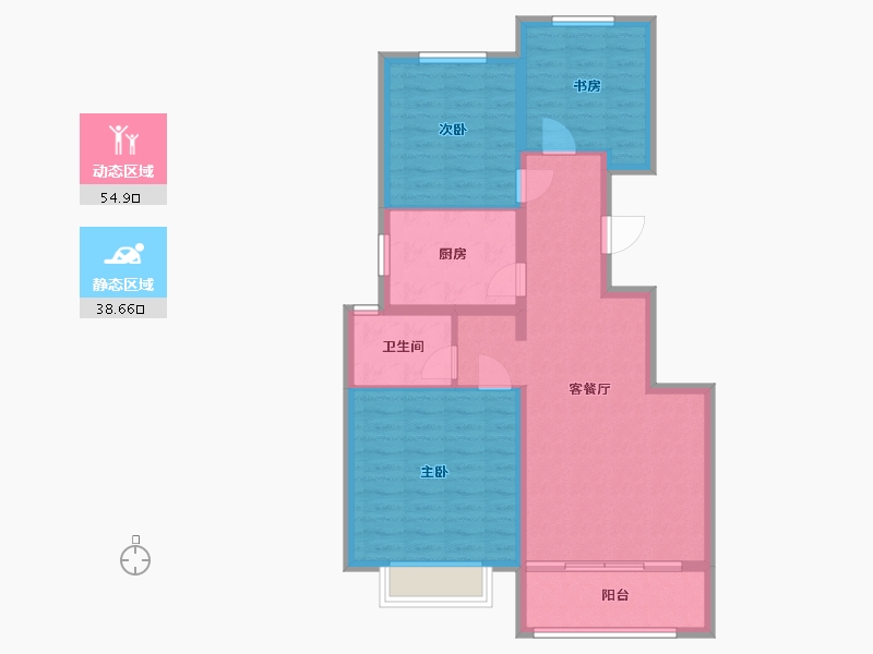 河北省-保定市-鹏润原著-84.00-户型库-动静分区