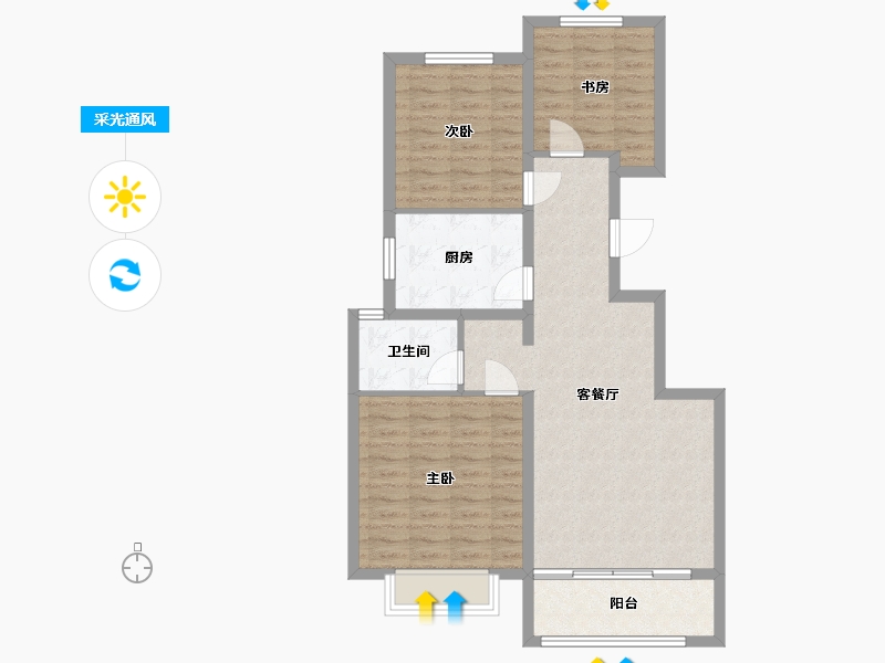 河北省-保定市-鹏润原著-84.00-户型库-采光通风