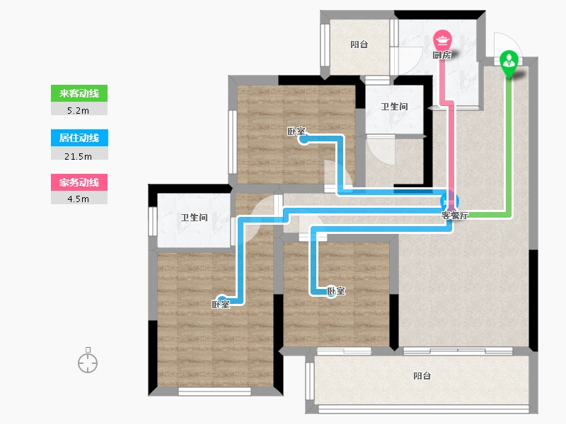 四川省-成都市-凤凰1号栖云湖-82.92-户型库-动静线