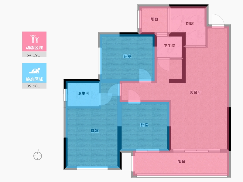 四川省-成都市-凤凰1号栖云湖-82.92-户型库-动静分区