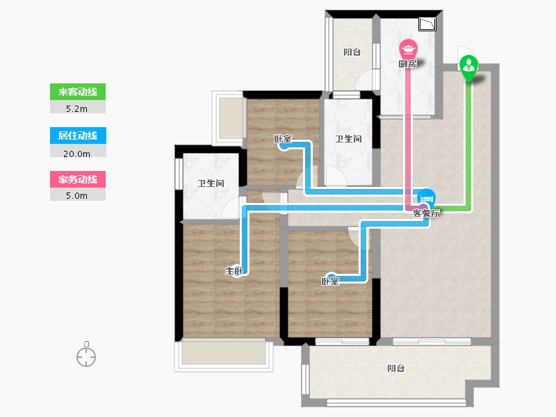 贵州省-遵义市-美的悦江府-85.69-户型库-动静线