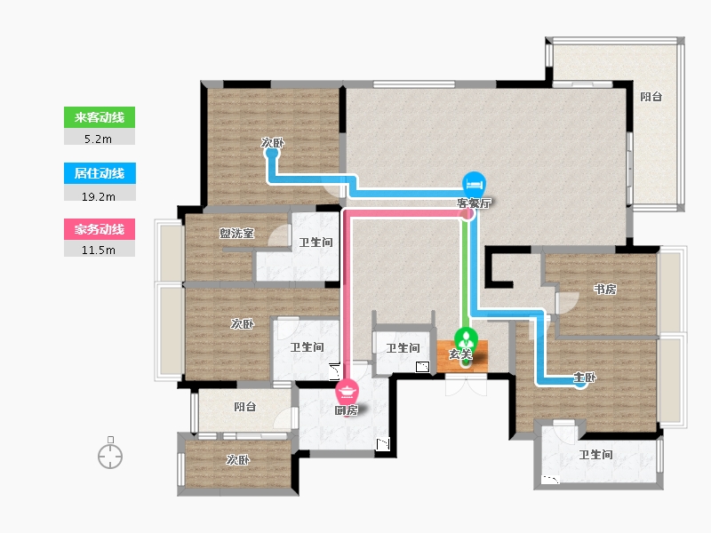 四川省-成都市-麓玥府-207.17-户型库-动静线