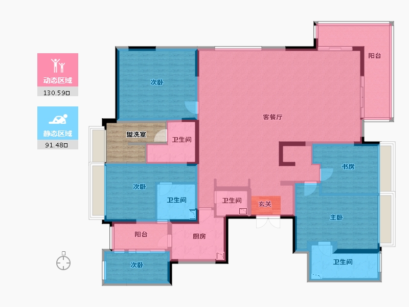 四川省-成都市-麓玥府-207.17-户型库-动静分区