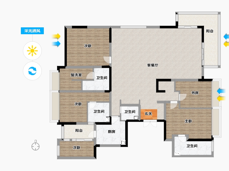 四川省-成都市-麓玥府-207.17-户型库-采光通风