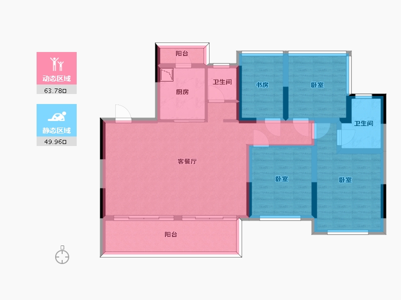 四川省-眉山市-龙光天府玖龙郡-101.26-户型库-动静分区