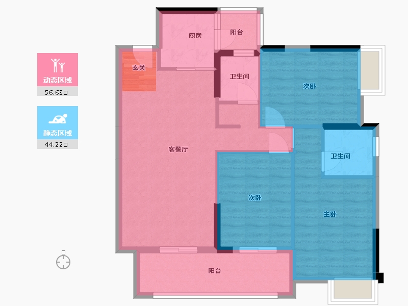 贵州省-贵阳市-中天吾乡-90.83-户型库-动静分区