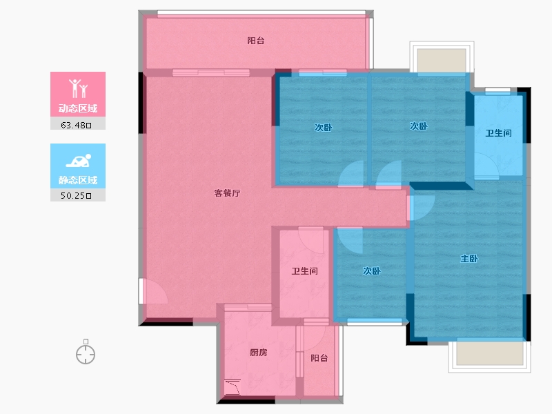 广西壮族自治区-桂林市-交投彰泰漓东新城-101.15-户型库-动静分区