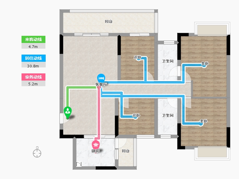 广西壮族自治区-桂林市-交投彰泰漓东新城-111.61-户型库-动静线