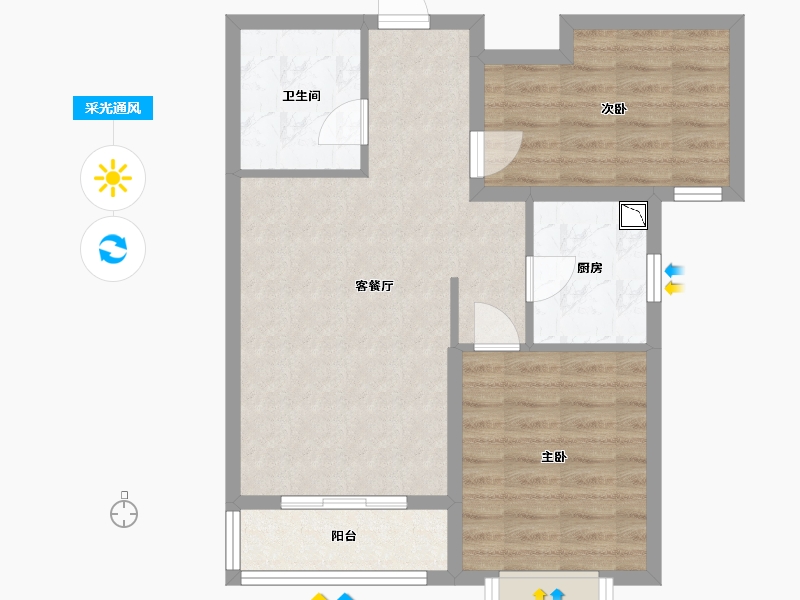 河北省-保定市-香溪名门-65.81-户型库-采光通风