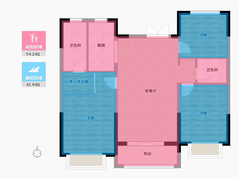 山东省-德州市-崇德公馆-87.29-户型库-动静分区