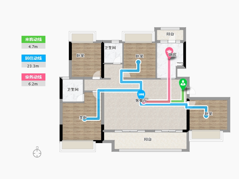 贵州省-遵义市-美的悦江府-111.84-户型库-动静线