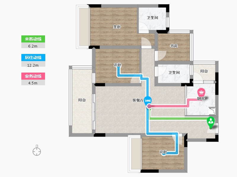 广西壮族自治区-桂林市-交投彰泰漓东新城-91.49-户型库-动静线