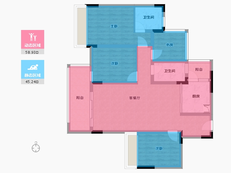 广西壮族自治区-桂林市-交投彰泰漓东新城-91.49-户型库-动静分区