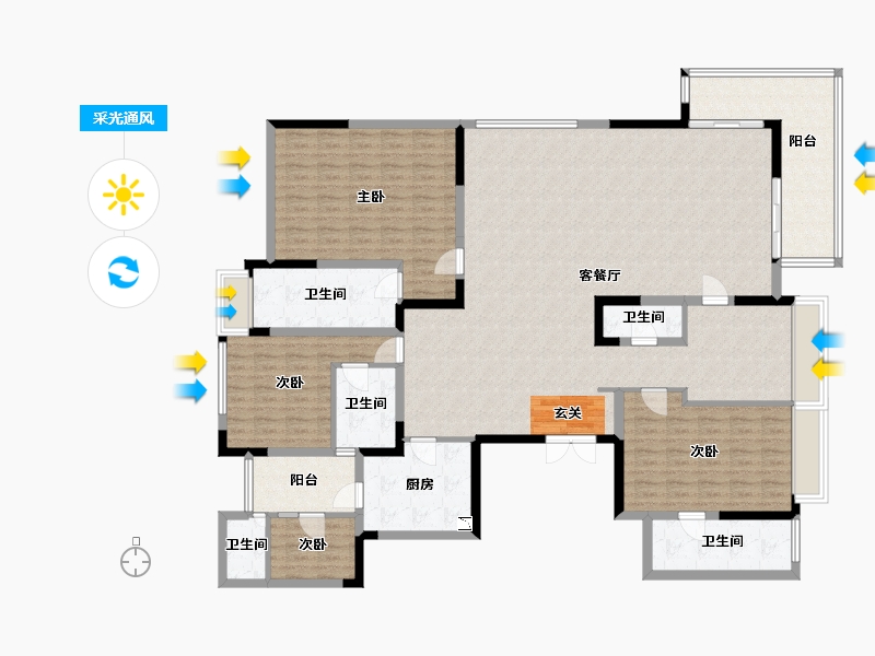 四川省-成都市-麓玥府-193.33-户型库-采光通风