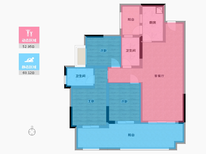 贵州省-贵阳市-融创云湖十里-100.49-户型库-动静分区