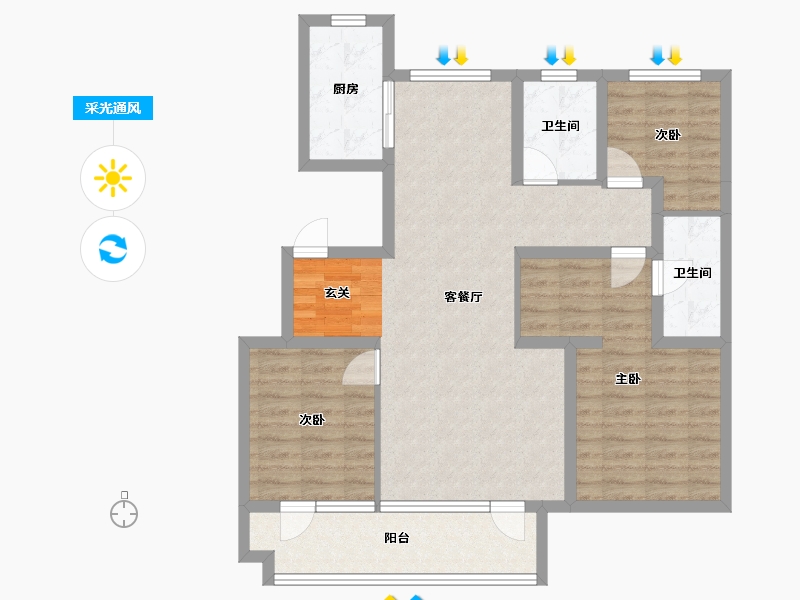 河北省-邢台市-邢台万腾观澜城-94.92-户型库-采光通风