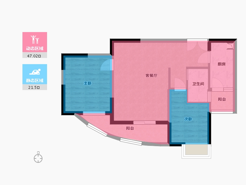 贵州省-贵阳市-贵阳地铁清水湾-61.01-户型库-动静分区