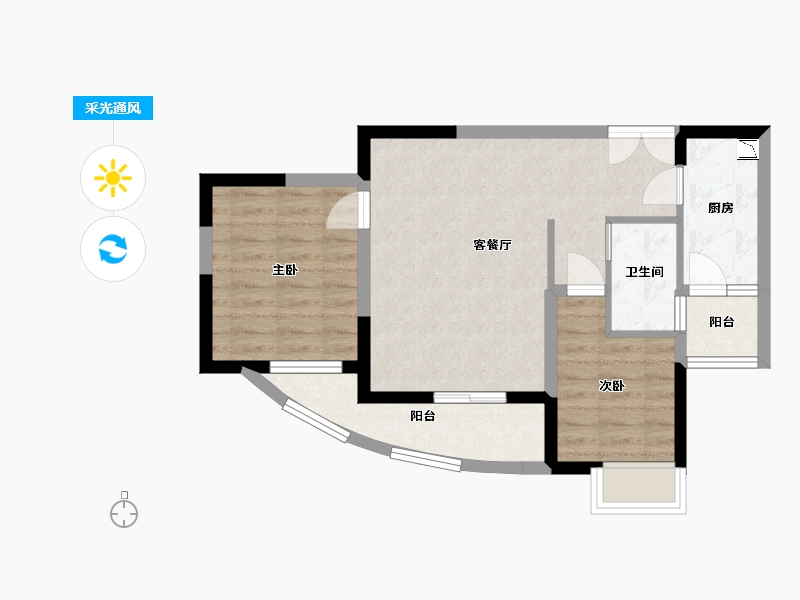 贵州省-贵阳市-贵阳地铁清水湾-61.01-户型库-采光通风