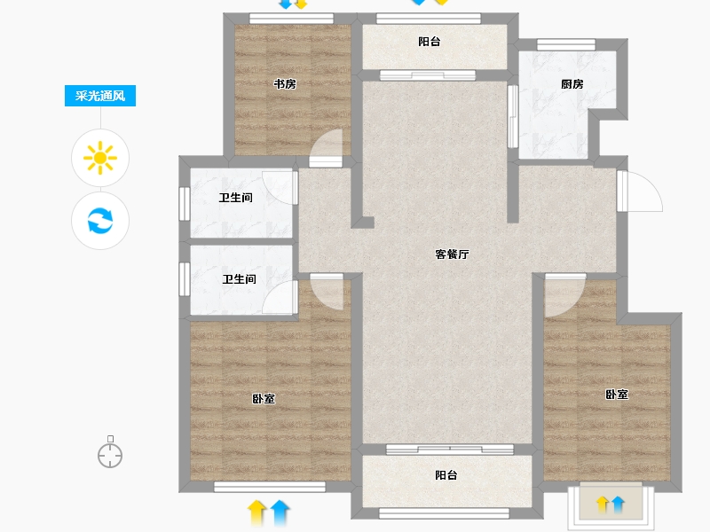 河北省-保定市-印象城滨江悦-89.00-户型库-采光通风