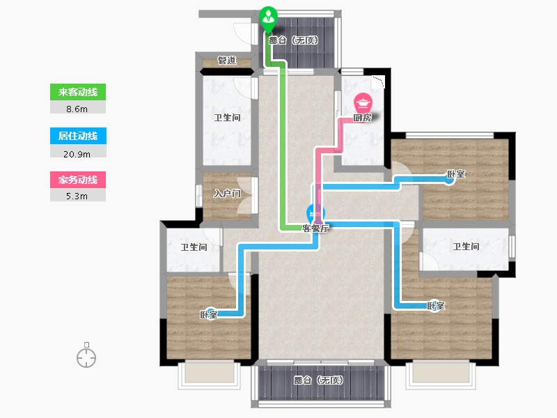 云南省-昆明市-昆明西麓 温泉山谷-113.44-户型库-动静线