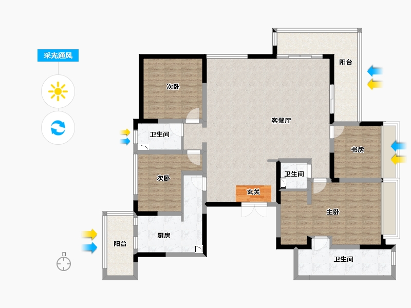 四川省-成都市-麓玥府-150.49-户型库-采光通风