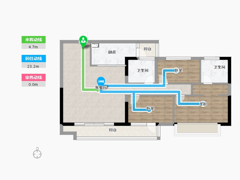 贵州省-遵义市-美的云熙府-85.60-户型库-动静线