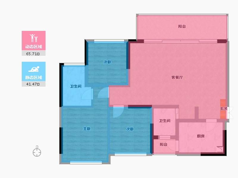 广西壮族自治区-柳州市-金科天宸-96.45-户型库-动静分区