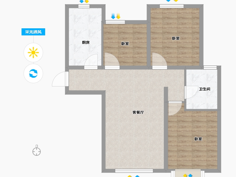 河北省-保定市-三利中和城-78.91-户型库-采光通风