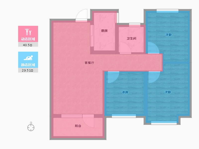 河北省-唐山市-荣盛御府-61.43-户型库-动静分区