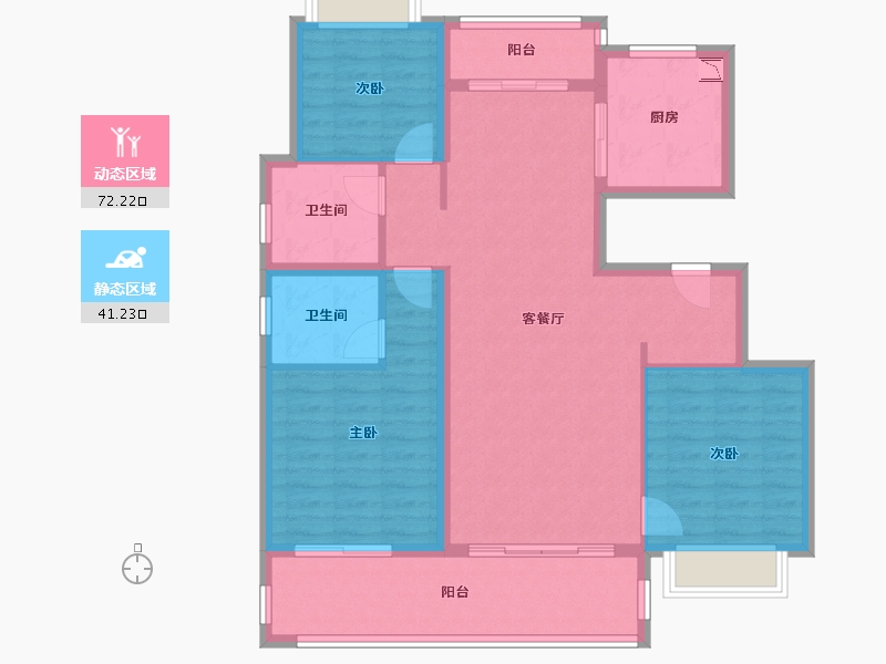 四川省-成都市-昆明恒大国际健康城-102.07-户型库-动静分区