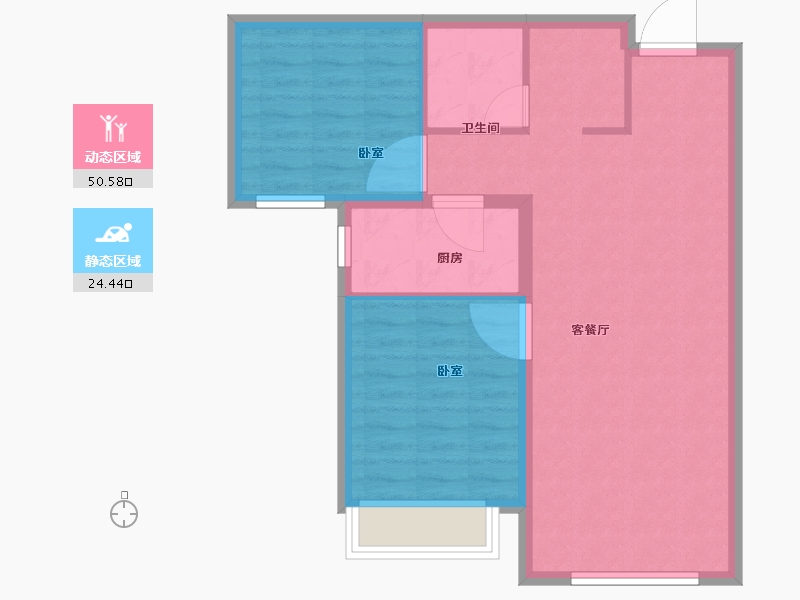 河北省-保定市-三利中和城-67.83-户型库-动静分区