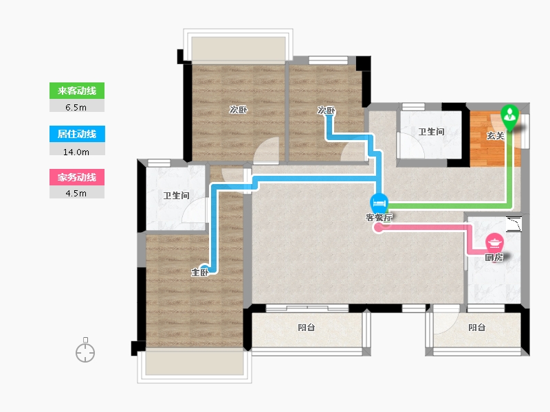 四川省-成都市-金科中梁美院-78.96-户型库-动静线