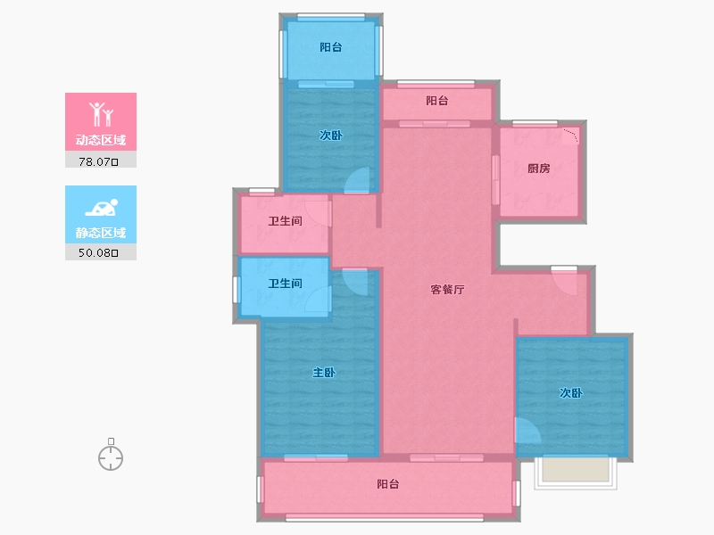 四川省-成都市-昆明恒大国际健康城-115.57-户型库-动静分区