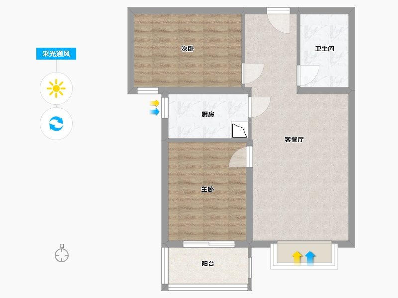 河北省-保定市-香溪名门-65.23-户型库-采光通风