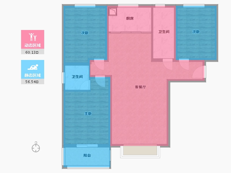 河北省-保定市-香溪名门-104.80-户型库-动静分区