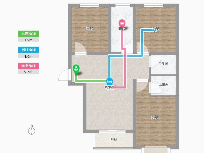 河北省-邢台市-全都城悦府-76.57-户型库-动静线