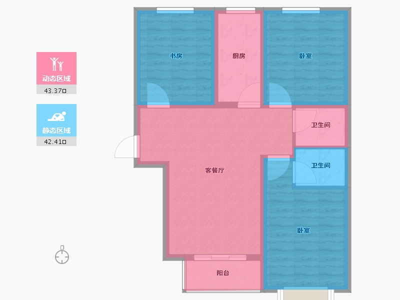 河北省-邢台市-全都城悦府-76.57-户型库-动静分区