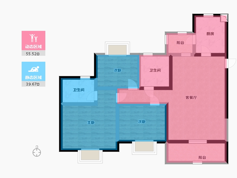 河北省-石家庄市-昆明恒大国际健康城-82.89-户型库-动静分区