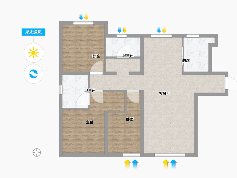 河北省-保定市-三利中和城-98.72-户型库-采光通风