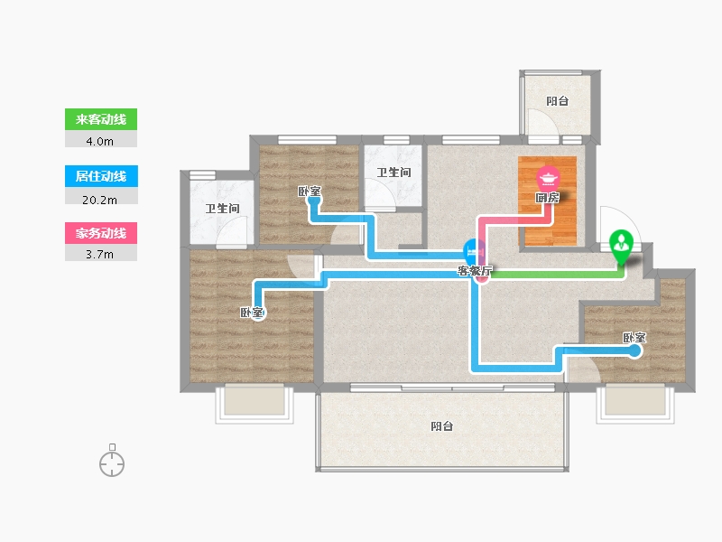 云南省-昆明市-首创誉华洲-88.00-户型库-动静线