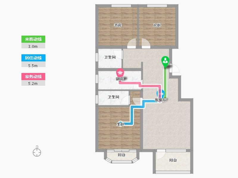 河北省-唐山市-荣盛御府-91.85-户型库-动静线