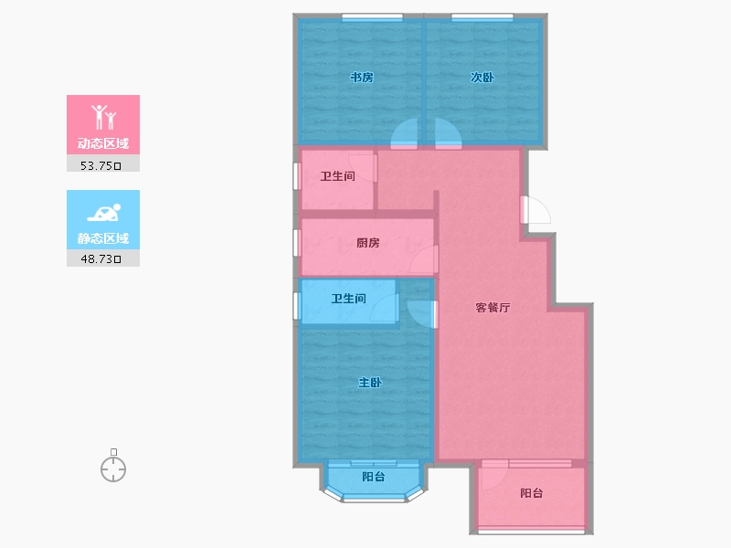 河北省-唐山市-荣盛御府-91.85-户型库-动静分区