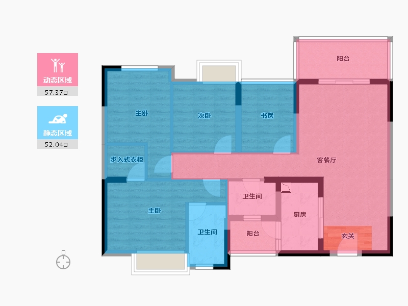 四川省-成都市-正坤悦澜庭-97.17-户型库-动静分区