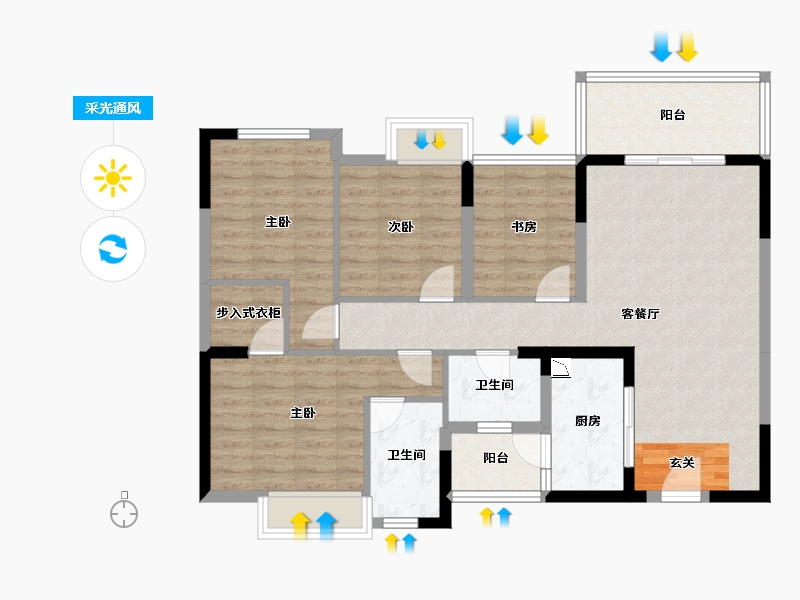 四川省-成都市-正坤悦澜庭-97.17-户型库-采光通风