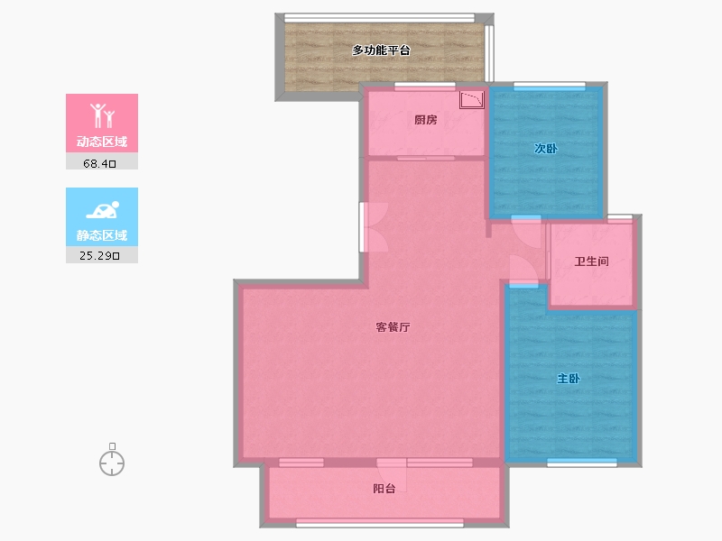 辽宁省-盘锦市-昆仑天禧-92.62-户型库-动静分区