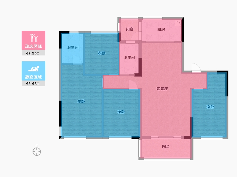 贵州省-贵阳市-四季贵州椿棠府-116.73-户型库-动静分区