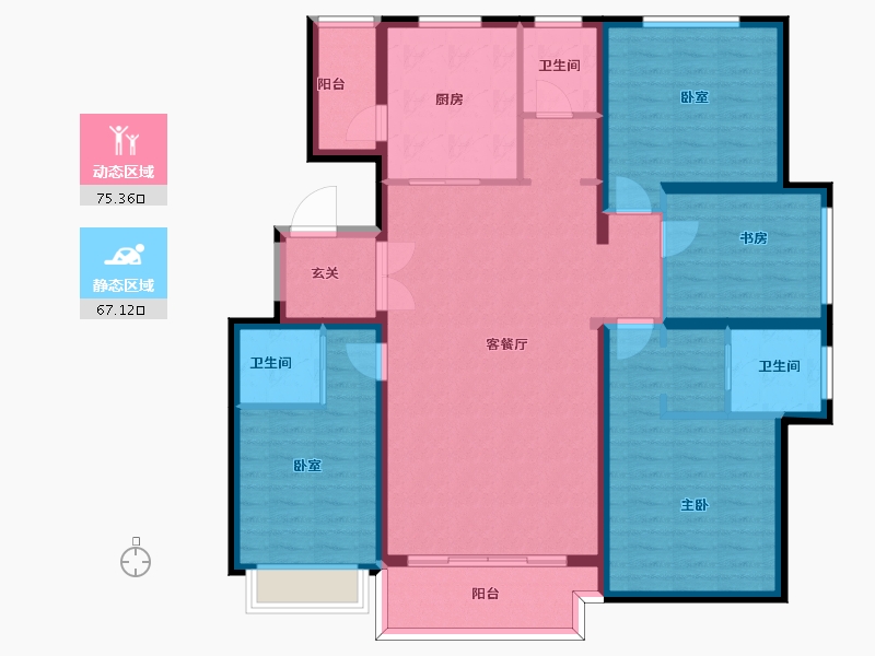 河北省-邯郸市-澜湾-127.99-户型库-动静分区