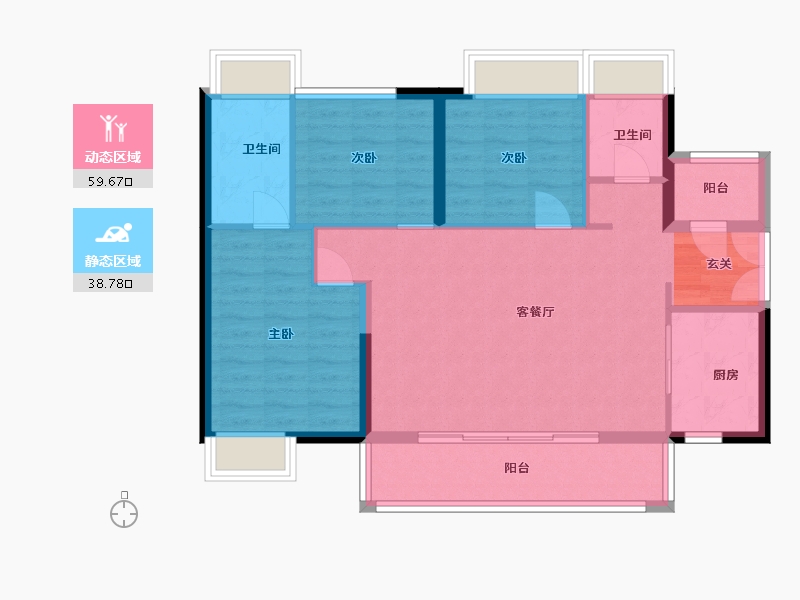 贵州省-贵阳市-中天吾乡-89.03-户型库-动静分区